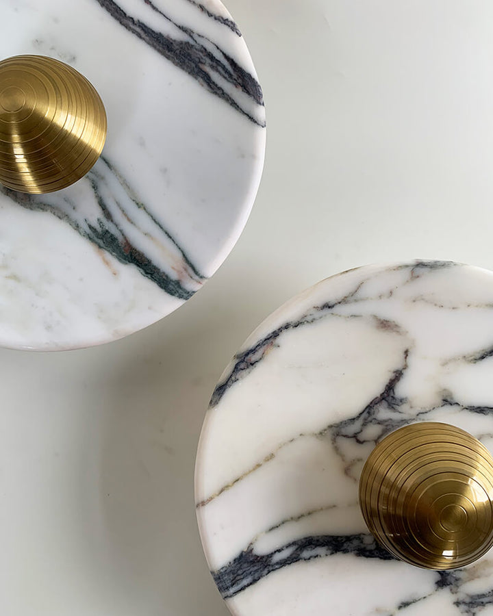 Elegant 9-inch marble wall light with 5W LED, vintage charm, ideal for luxury interior design.