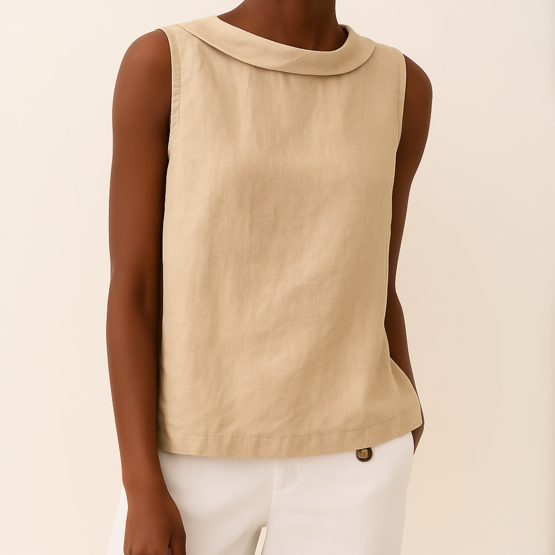 Chic & comfortable women's sleeveless round neck top. Relaxed fit, ideal for effortless summer fashion.
