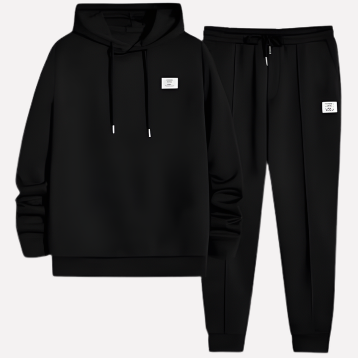 Men's two-piece tracksuit set. Comfy hoodie & sweatpants, ideal for casual wear, lounge, or athletic style.