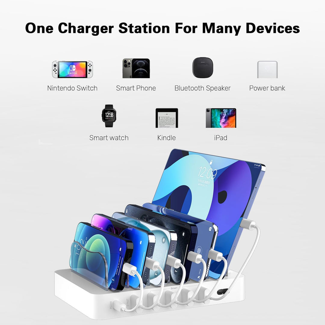 Universal Multi-Device Fast Charging Station for Home and Office