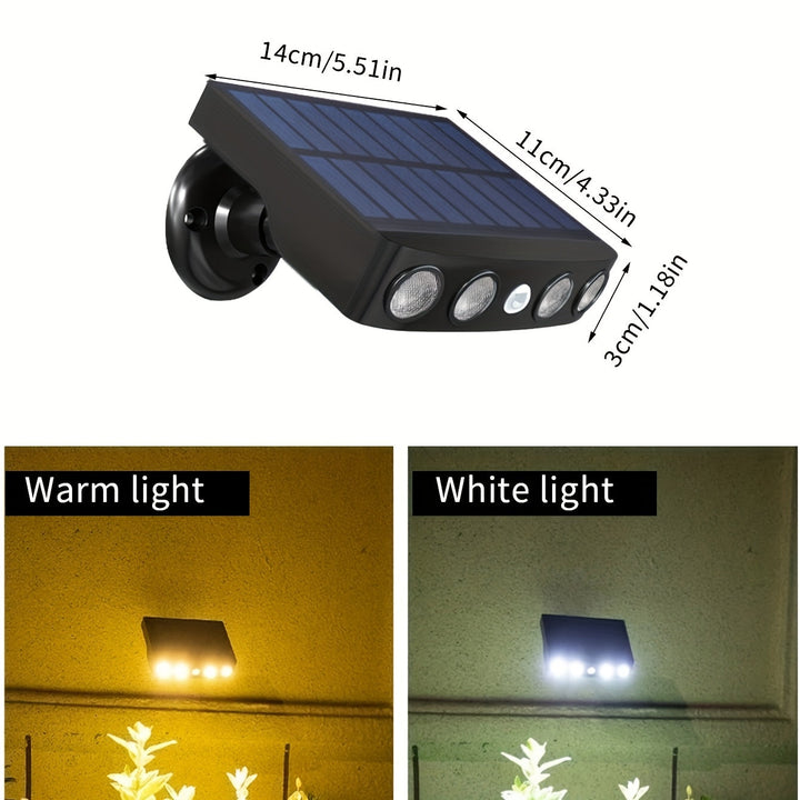 Easy-install outdoor solar light, motion activated, perfect for home security & garden.