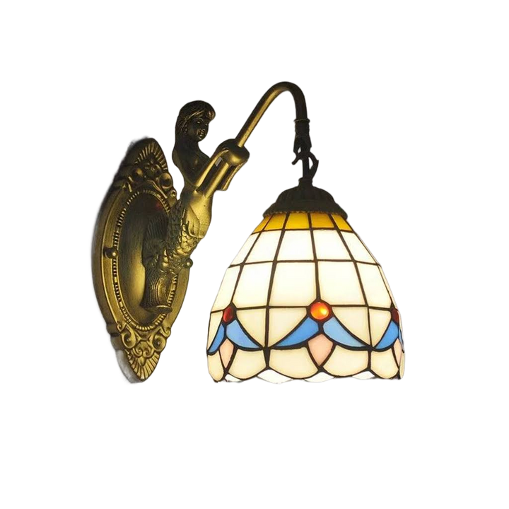 Indoor LED wall light with mermaid glass, adding artistic flair to any room.