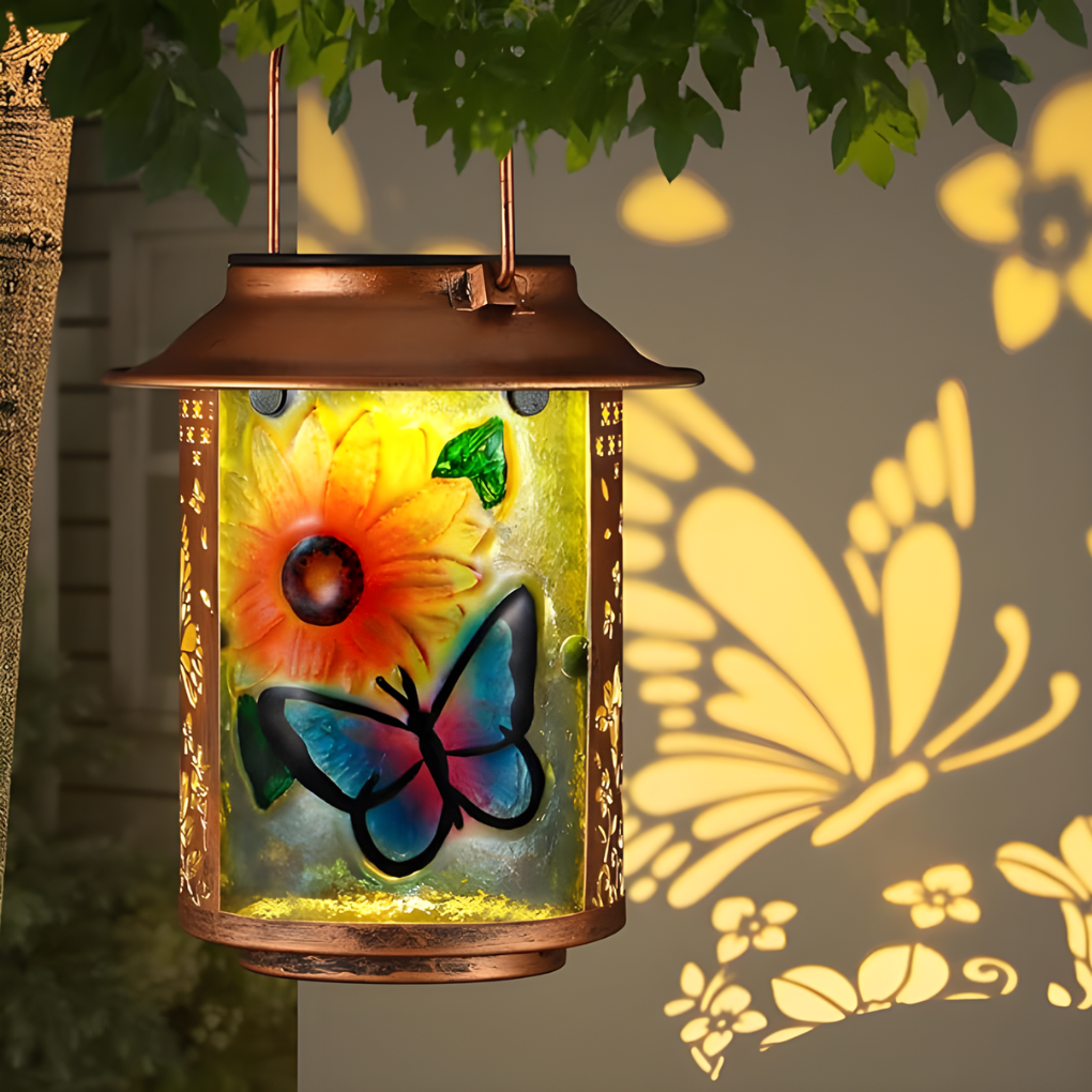 Outdoor solar decorative light, weather-resistant and automatically illuminates at dusk.