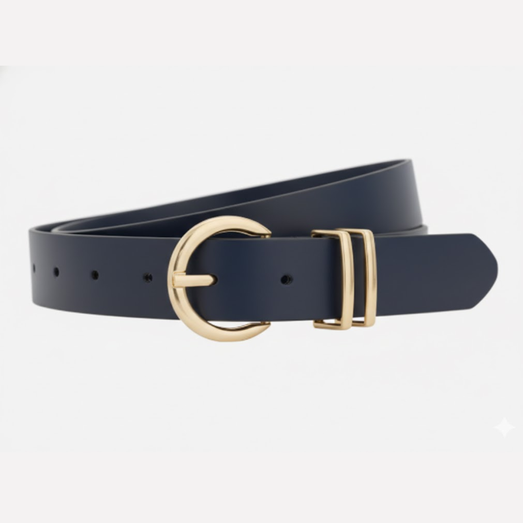 Fashion accessory: women's faux leather belt set, adjustable with modern gold buckles. Elevate your style.