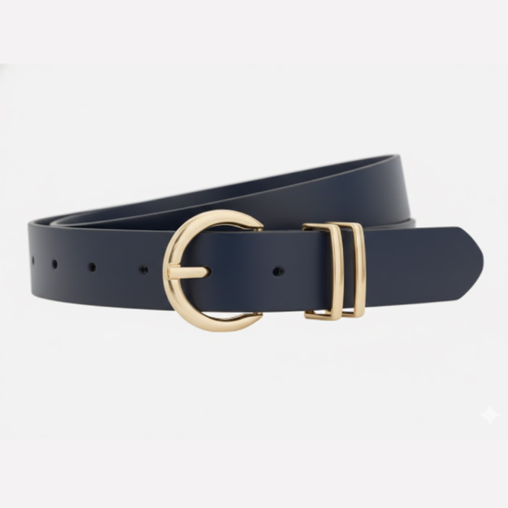 Fashion accessory: women's faux leather belt set, adjustable with modern gold buckles. Elevate your style.