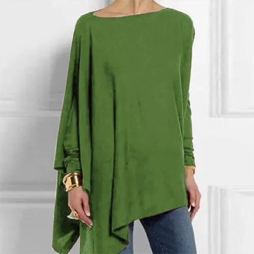 Chic women's long sleeve top with an elegant silhouette, offering modern style and comfortable fit.