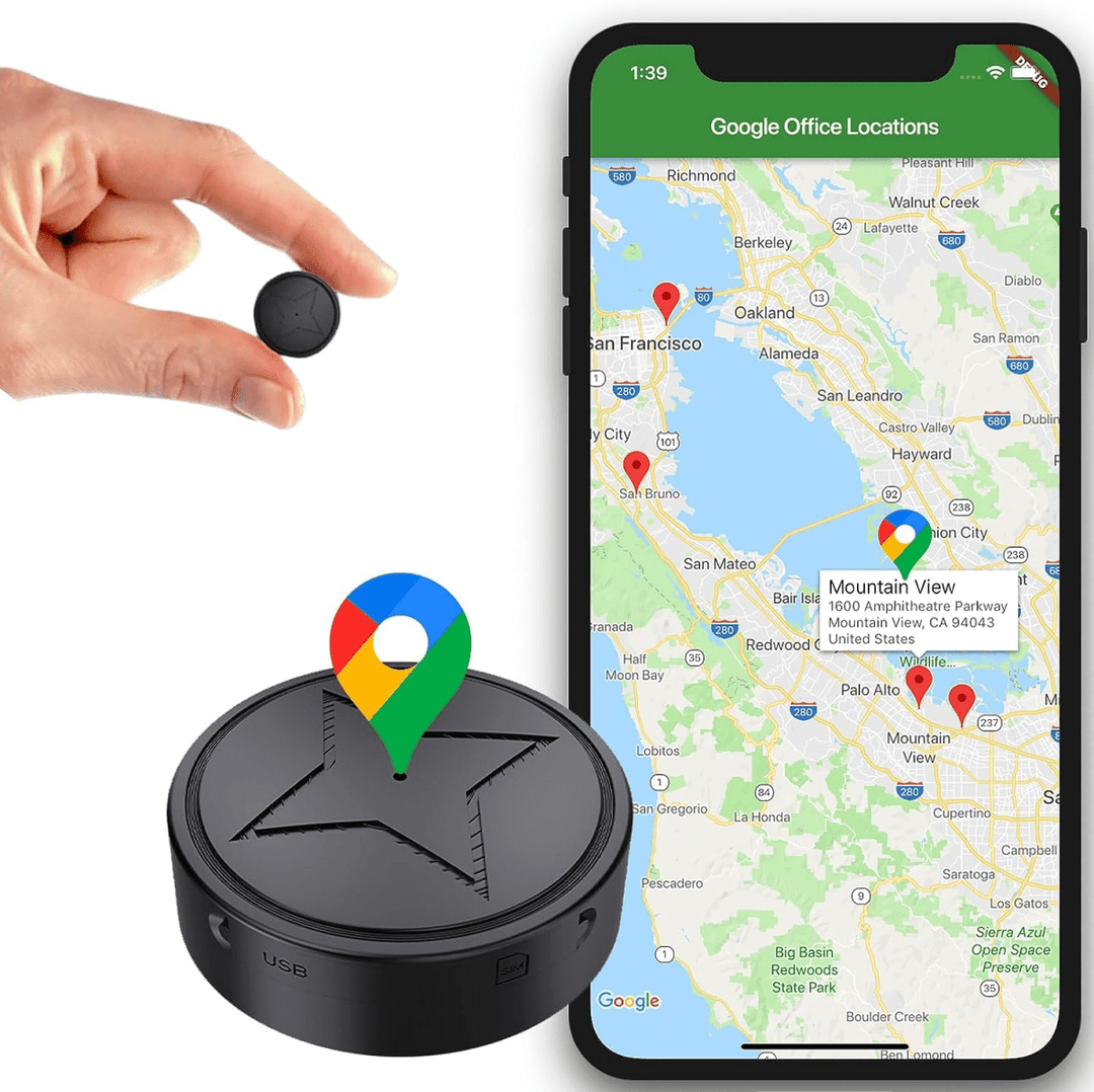 Compact GPS tracker for real-time vehicle security & asset protection. Anti-loss smart gadget for valuables.
