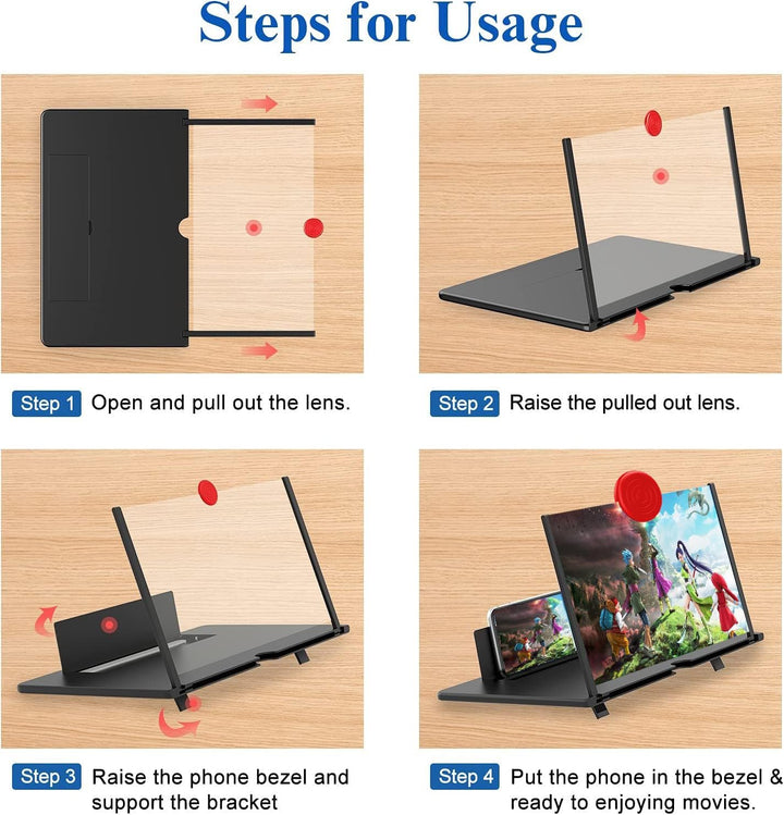 Tavvitaimp18 16-inch HD phone enhancer; crystal-clear mobile screen magnifier for videos.