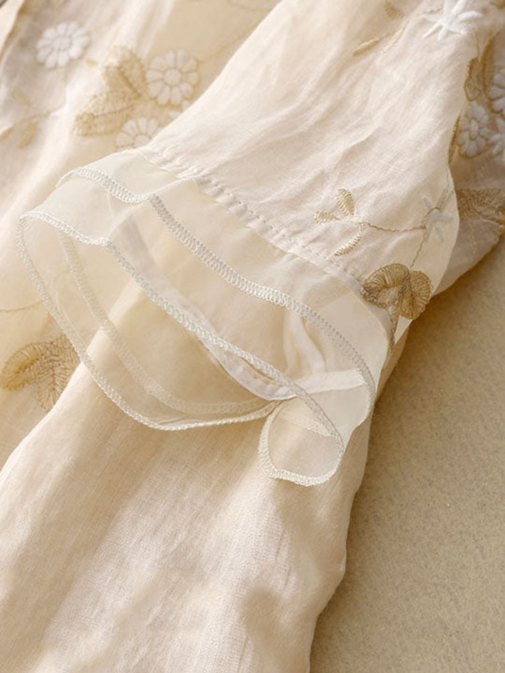 Elegant women's embroidered long sleeve blouse for stylish comfort and everyday fashion.