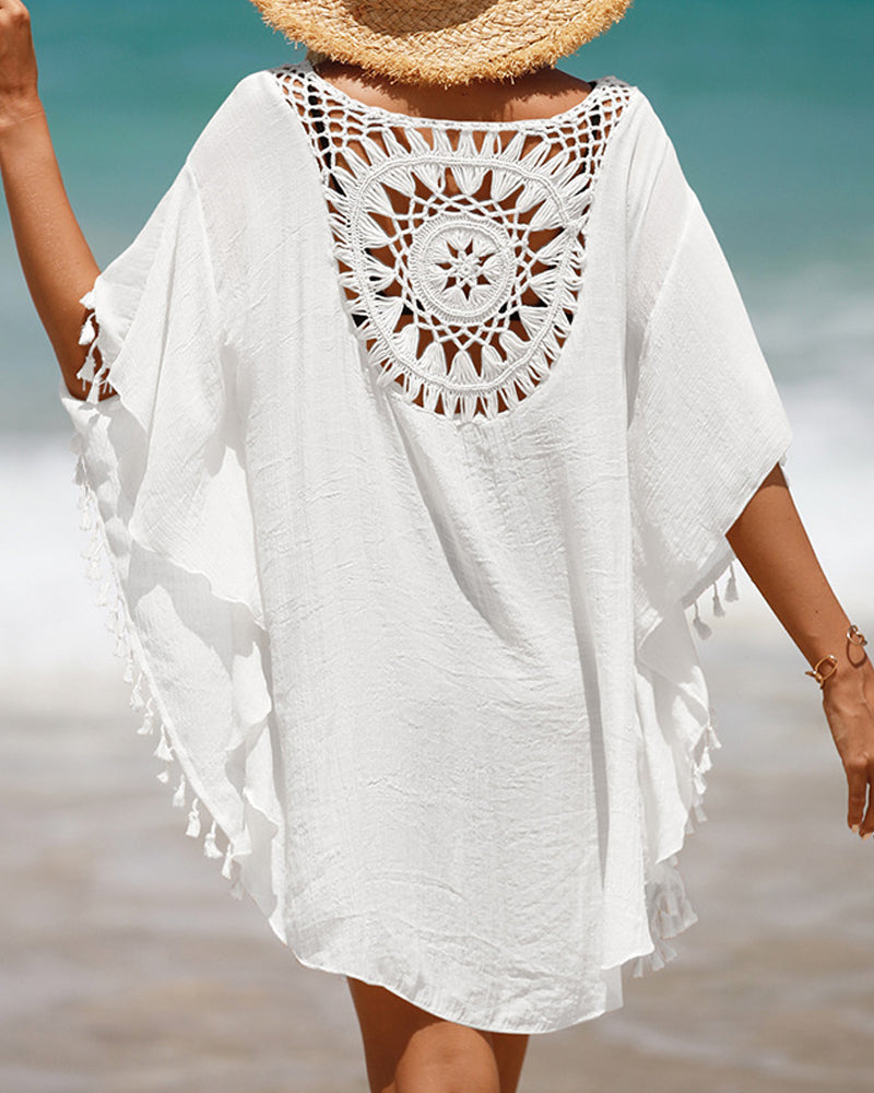 Women's boho beach cover-up, relaxed fit for summer fashion & resort wear.