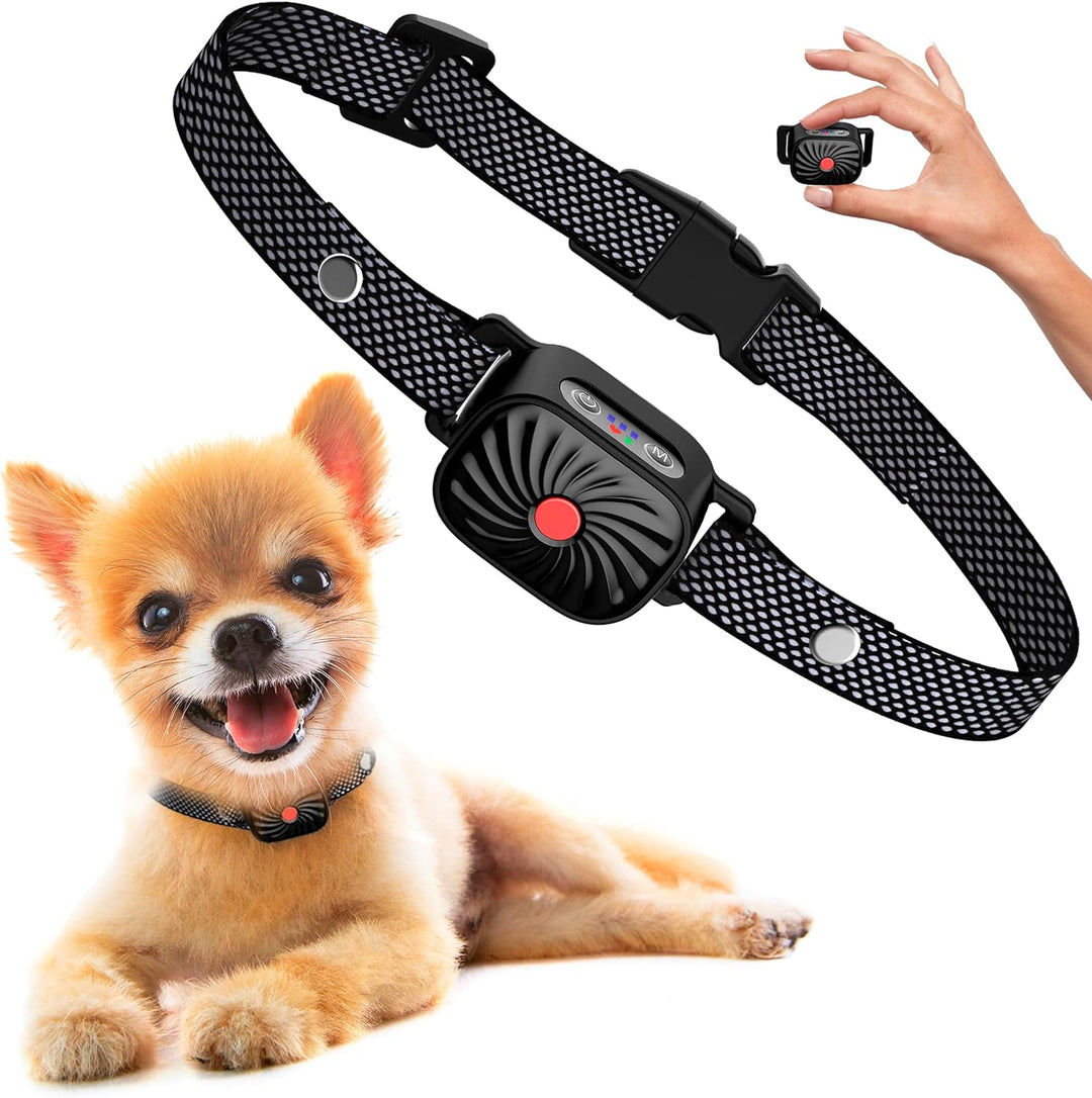 Gentle no-bark training collar for dogs, featuring humane bark control and customizable settings for pet behavior.