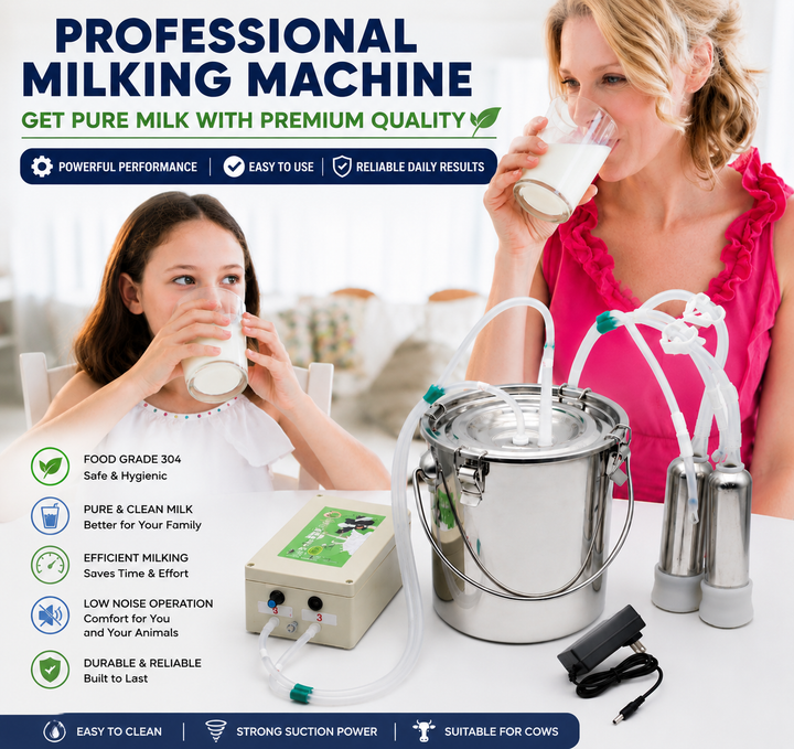 14L Portable Milking Machine with Auto Stop and Pulsation