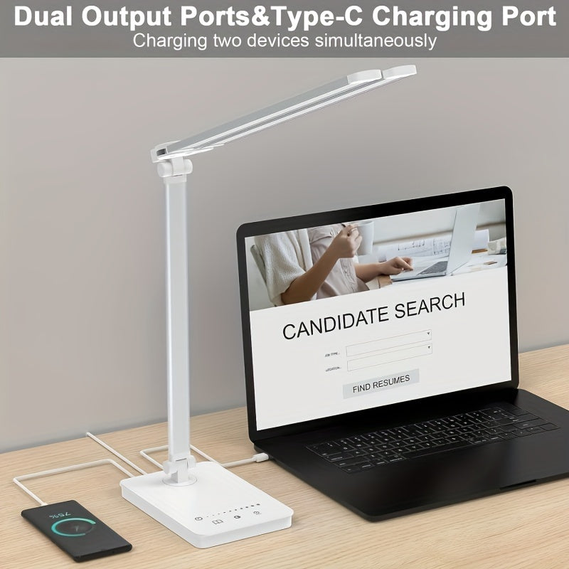 Intuitive touch control LED desk lamp with multiple dimmable brightness settings for personalized lighting.