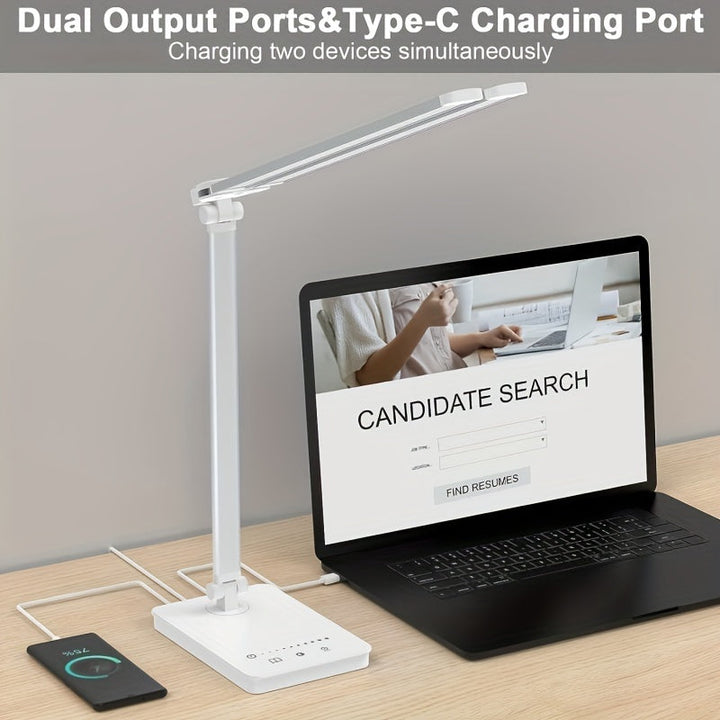 Intuitive touch control LED desk lamp with multiple dimmable brightness settings for personalized lighting.