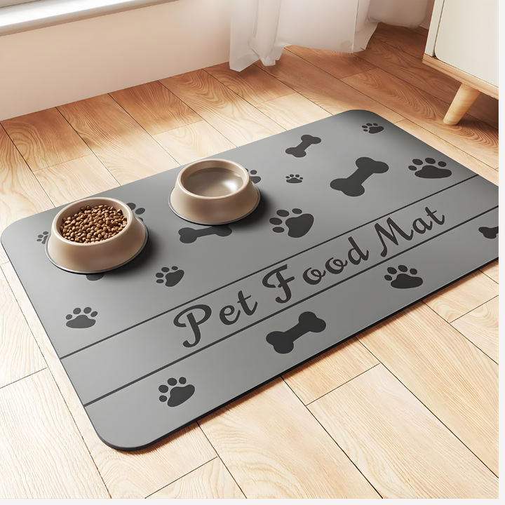 Keep floors clean with this absorbent pet feeding mat. Perfect for dog/cat food & water bowls. Floor protector.