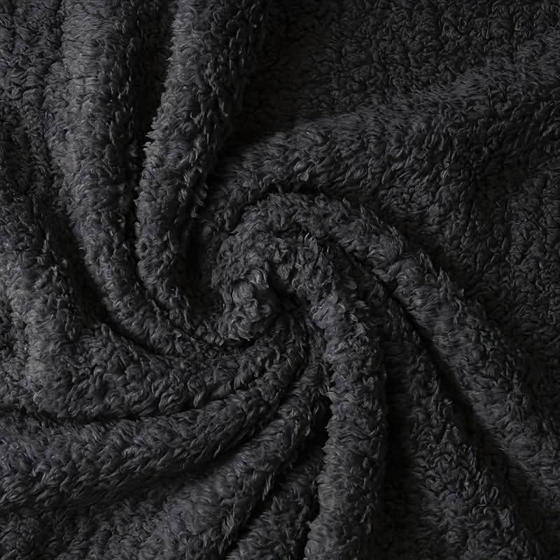 Gentle grey plush fleece pet blanket, offering supreme warmth & comfort for all dogs & cats.