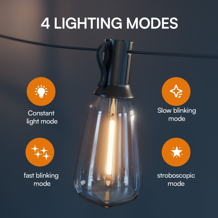 Waterproof solar globe string lights for garden decor and backyard ambiance.