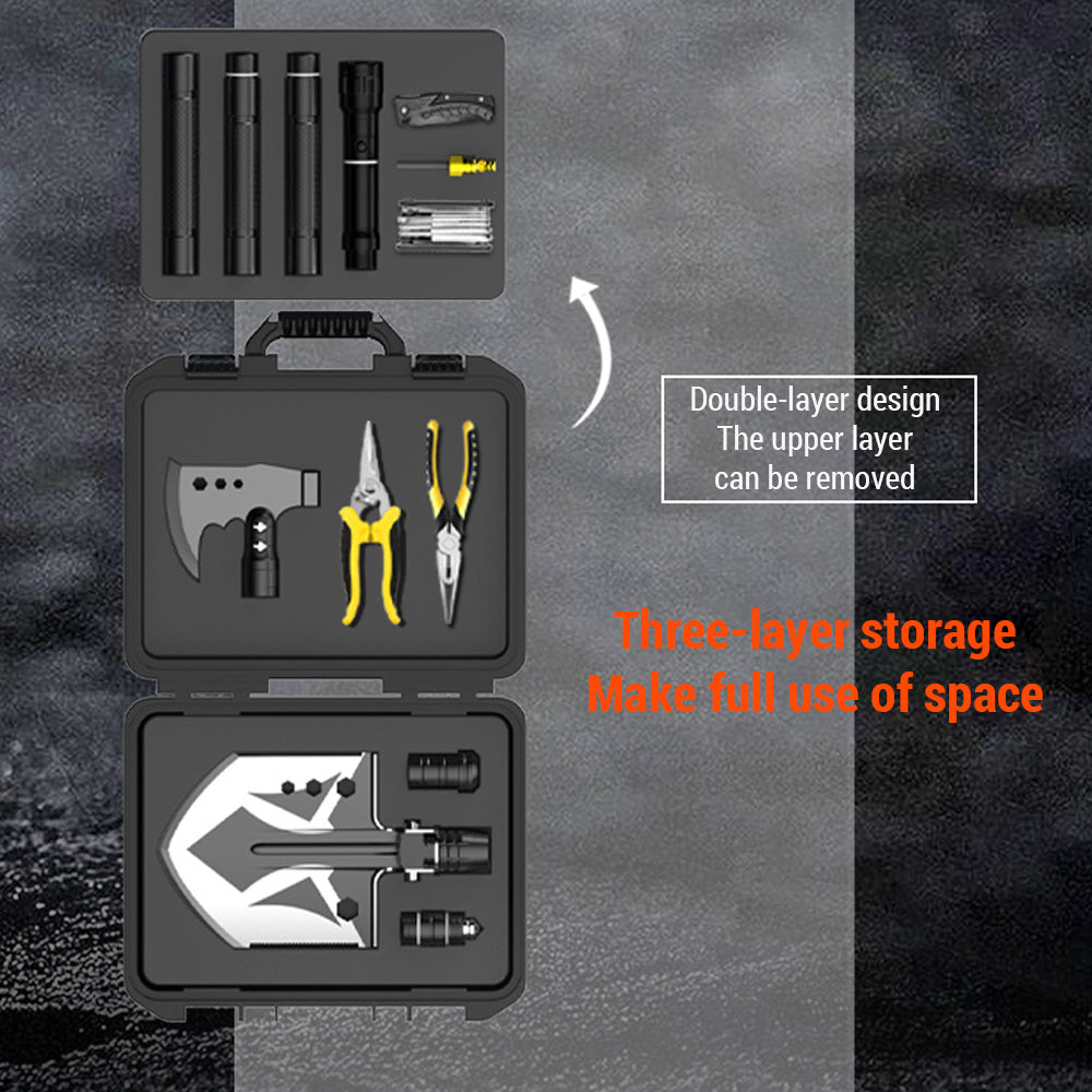 25-in-1 Survival Multi-Tool Shovel Kit for Outdoor Adventures