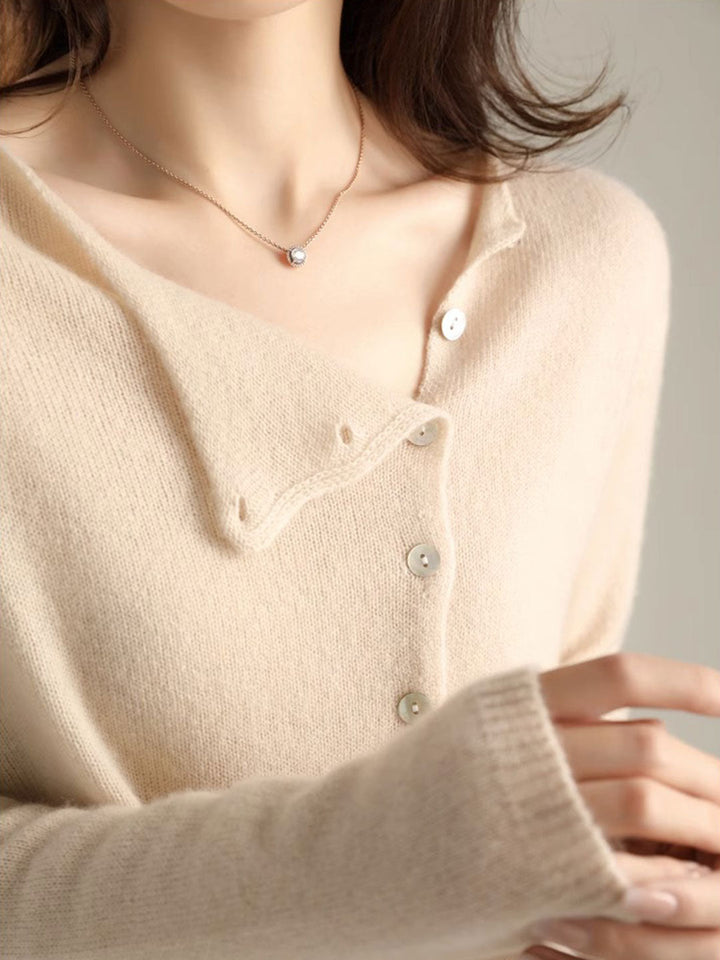 Women's cozy knit cardigan, a long-sleeve elegant layering piece for effortless, versatile style.
