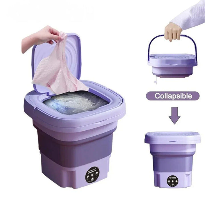 Efficient 2.1 Gallon mini washer with spin dryer, designed for small loads, delicates, and camping.