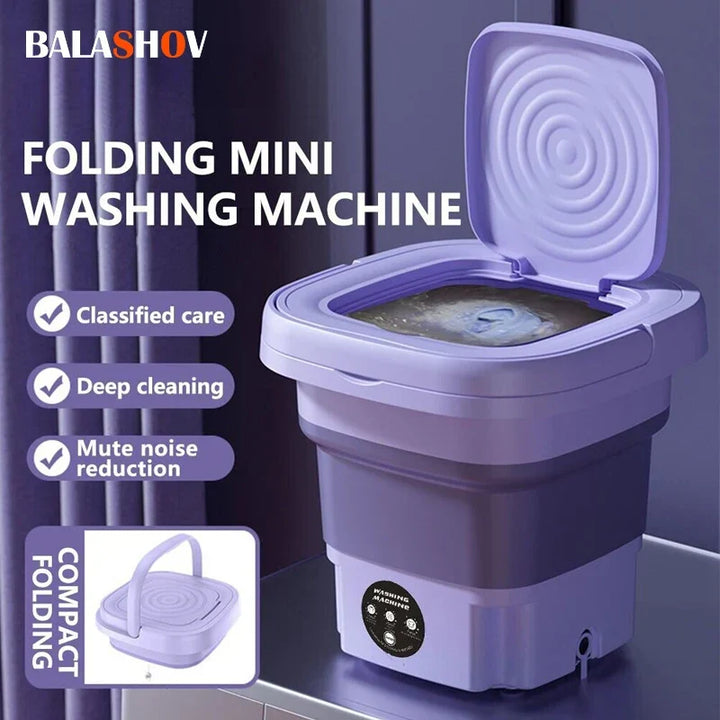 Tavvitaimp18 compact portable mini washer with built-in spin dryer, great for travel and apartments.