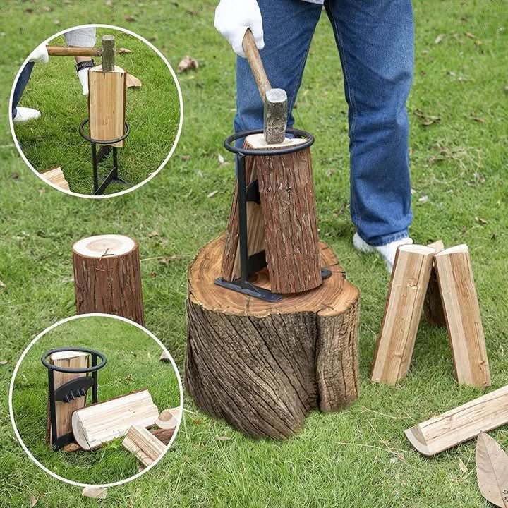Heavy-duty manual wood splitter for safe, efficient log splitting, perfect for fireplace firewood & backyard use.