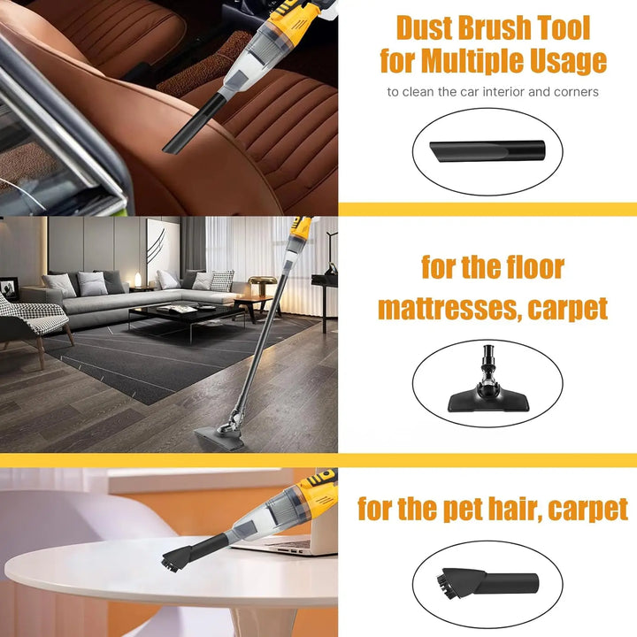 Cordless battery-powered handheld vacuum and blower. Convenient cleaning without limits for car & home.