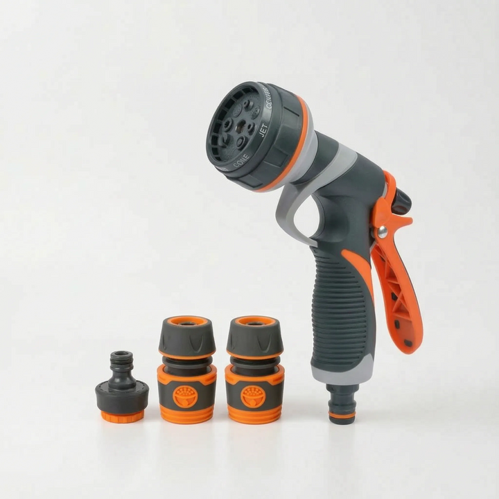 Heavy-duty adjustable garden hose nozzle for durable, long-lasting watering and outdoor cleaning needs.