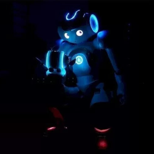 Multi-language AI companion robot, an intelligent personal assistant and futuristic tech gadget for smart homes.