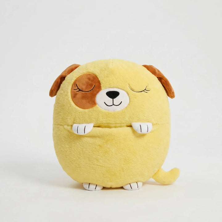 Kids' comfy animal sleeping bag & pillow set, a soft, portable bed for little ones' sleep.