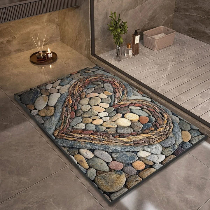 Hygienic quick-dry diatomaceous earth bath mat, absorbent & non-slip for a cleaner, safer bathroom.
