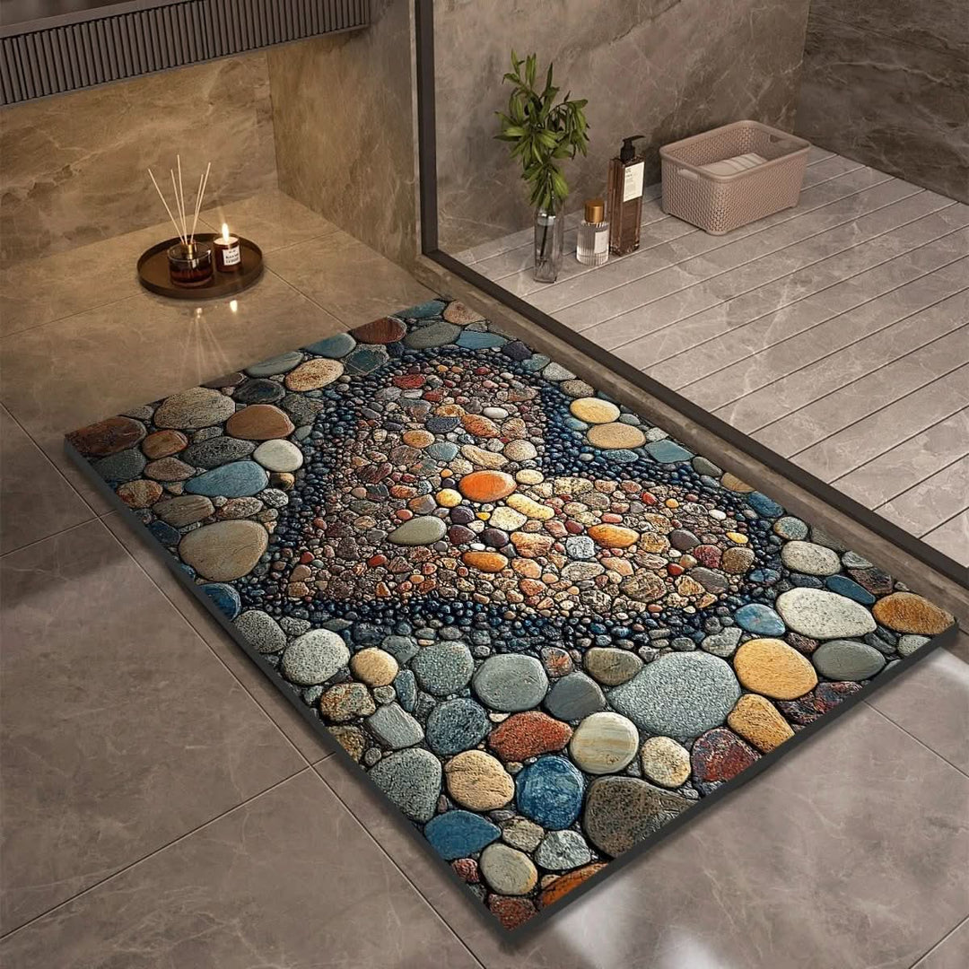 Comfortable quick-dry diatomaceous earth bath mat, non-slip for a modern, safe bathroom floor.
