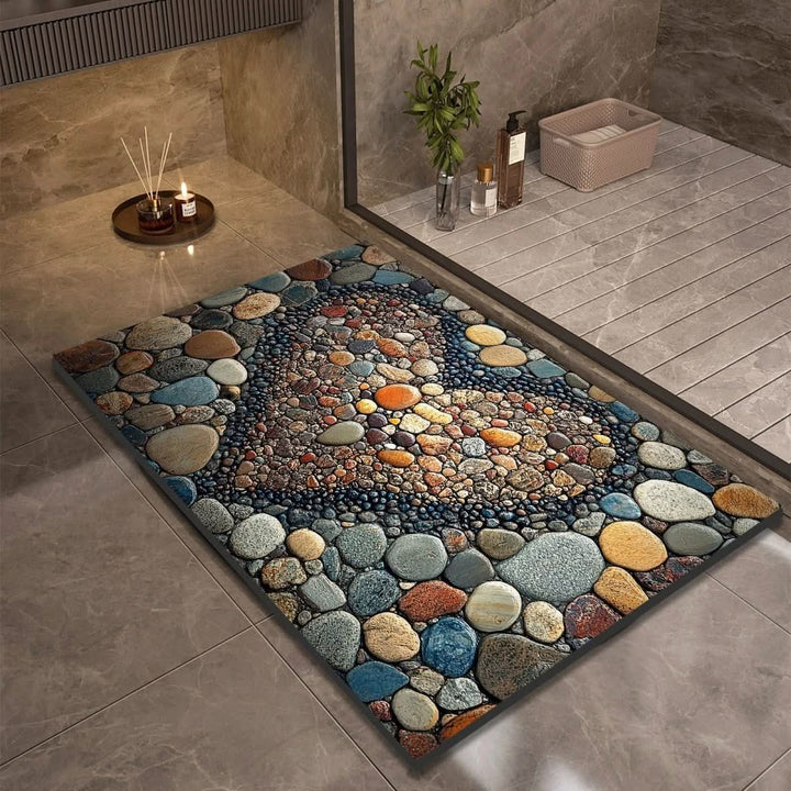 Comfortable quick-dry diatomaceous earth bath mat, non-slip for a modern, safe bathroom floor.