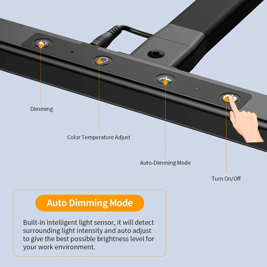 Energy-saving LED desk light with adjustable arm. Modern design provides bright, efficient workspace lighting for home.