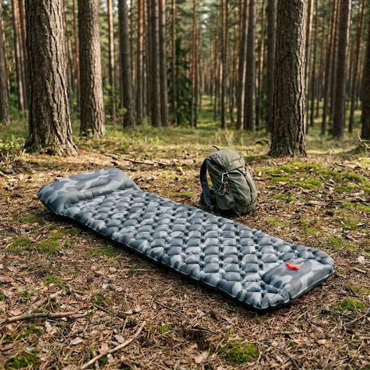 Unisex ultralight backpacking sleeping pad for comfortable camping & hiking. Inflatable outdoor gear for travel.