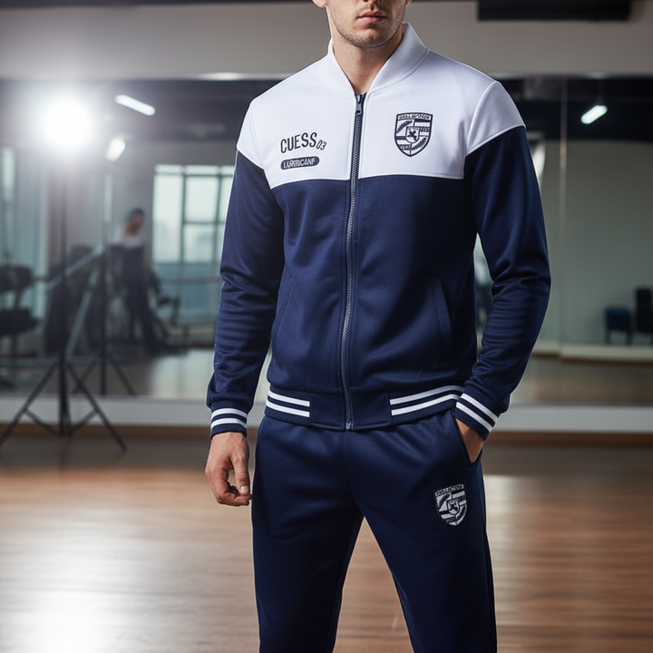 Men's sporty baseball tracksuit set, perfect for athletic wear & casual fashion.