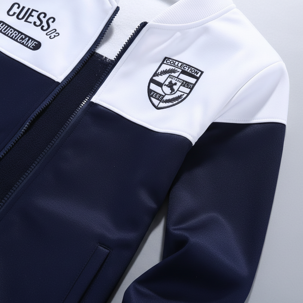 Eddie men's baseball track suit with athletic stripes, a two-piece activewear set.
