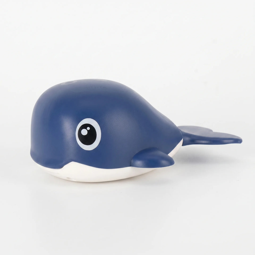 Set of colorful battery-free whale bath toys, a great gift for kids & toddlers. Durable floating water play.