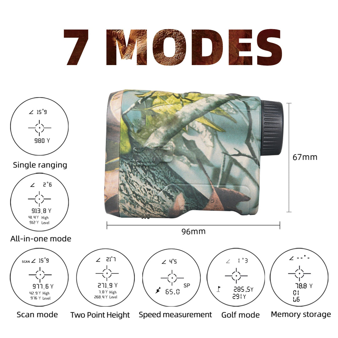 Outdoor precision laser rangefinder, 6.5x magnification, ideal distance measurer for golf & hunting.