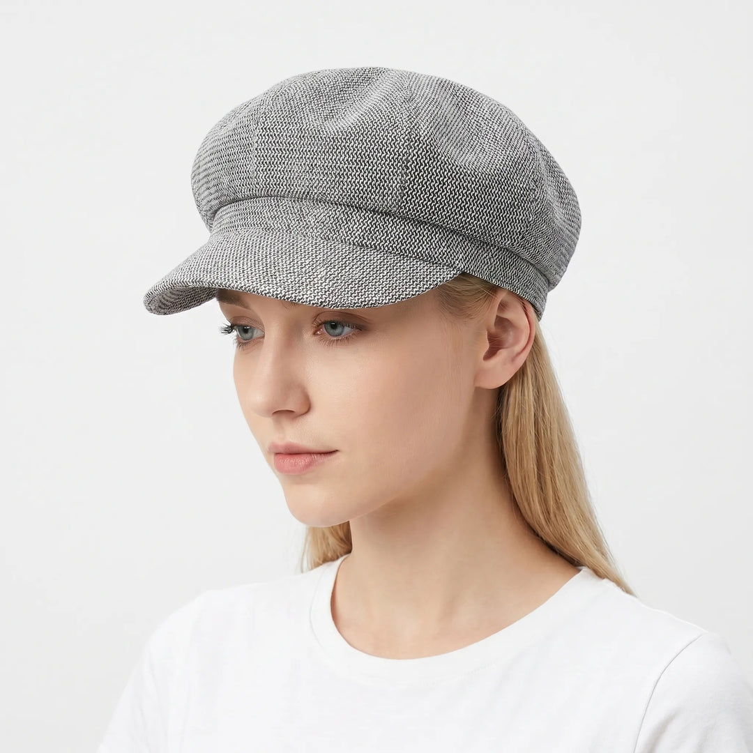 Back view of a lightweight open-weave women's sun hat, offering excellent UV protection for summer.