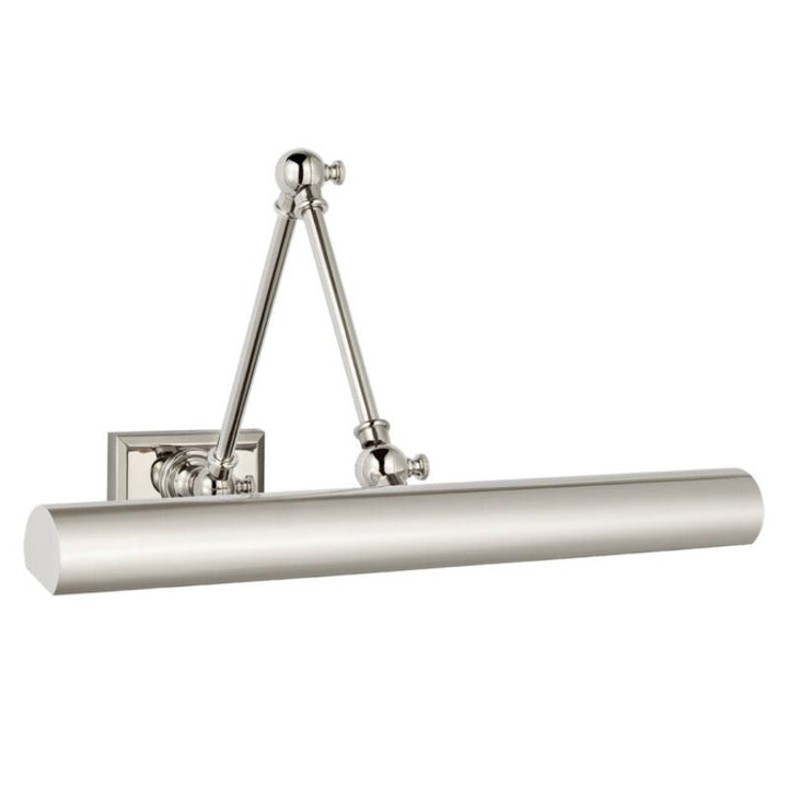 Contemporary adjustable LED wall light (12") for art displays. Brass, dimmable modern gallery lighting.