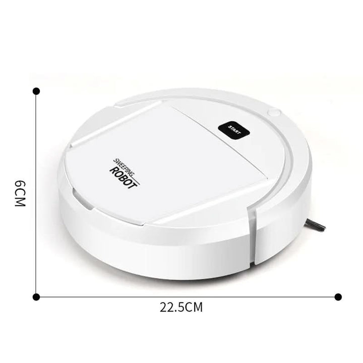 Compact smart robot vacuum, designed for effortless deep cleaning. Features advanced air purification & silent operation.