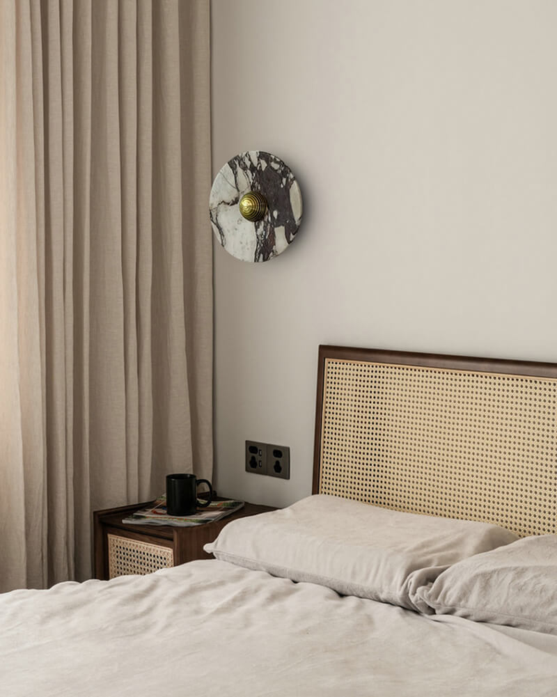 Elegant vintage marble LED wall light, 9-inch, warm white, for sophisticated home decor.