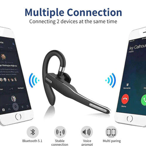 Compact Bluetooth headset for hands-free clear calls & music; long battery life for work from home.
