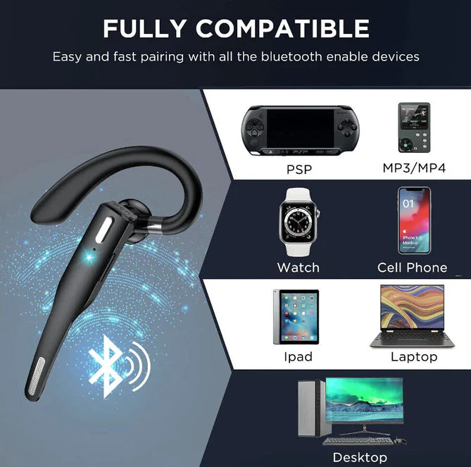 Modern wireless headphones with active noise cancellation, ensuring distraction-free listening & clear conversations.