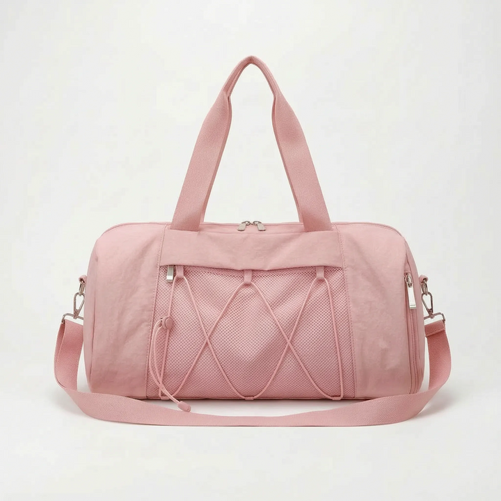 Ready-to-go unisex gym & sports duffel bag, great for active travel and organizing workout gear.