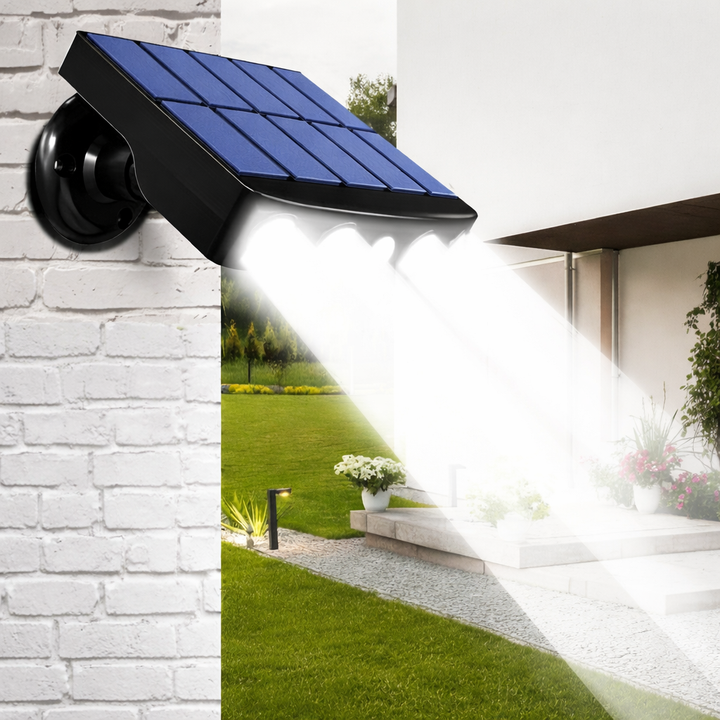 Weatherproof Tavvitaimp18 outdoor solar security light, motion activated for safety.