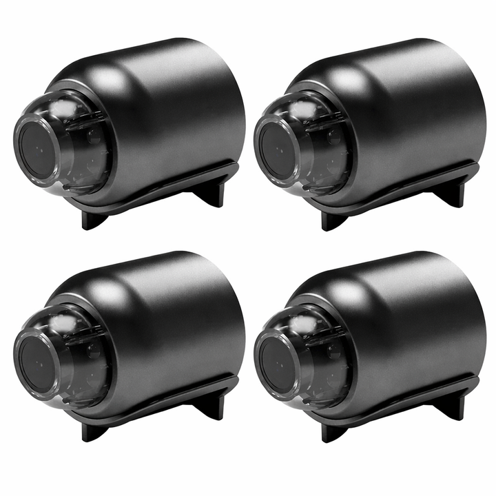 Compact indoor WiFi security camera with night vision, two-way audio, and remote app control for homes.