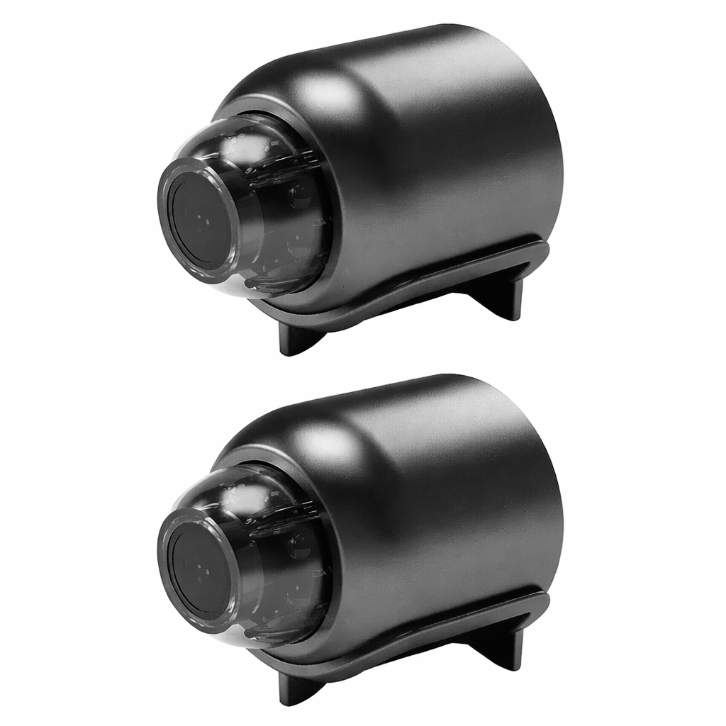 Indoor WiFi security camera with HD night vision for 24/7 home surveillance & two-way audio.