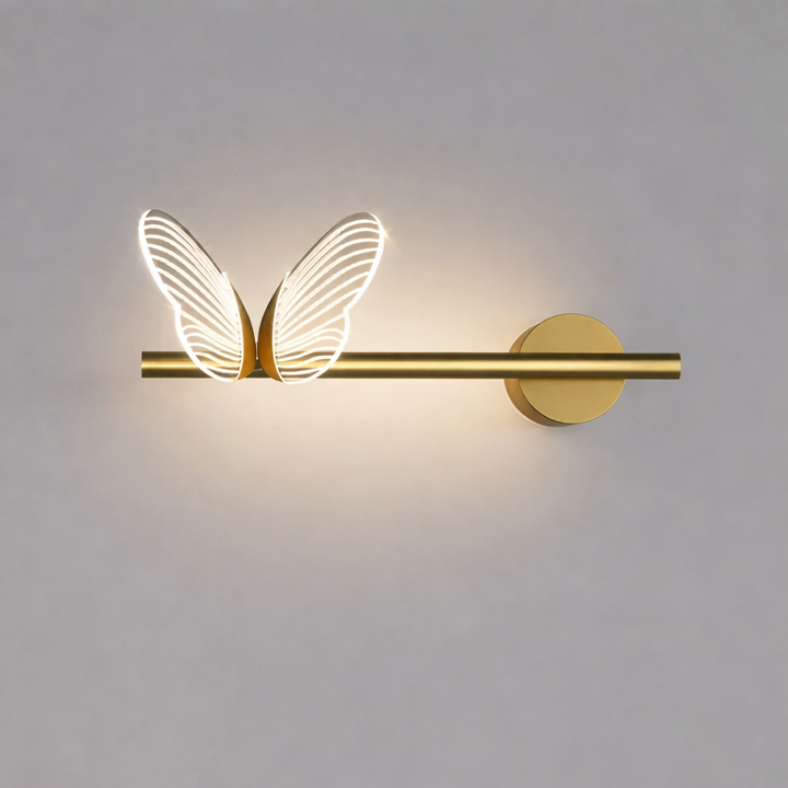 Wall-mounted butterfly lamp with energy-efficient LED, provides warm white night light for modern homes.